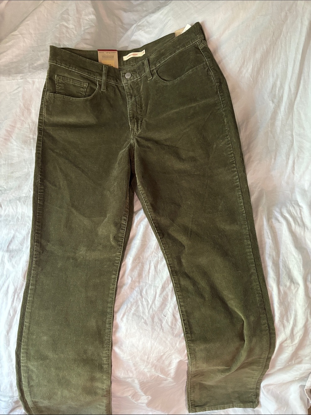 Levi’s Classic Straight Corduroy Pants Olive Green Size 10 W30 L30 NWT